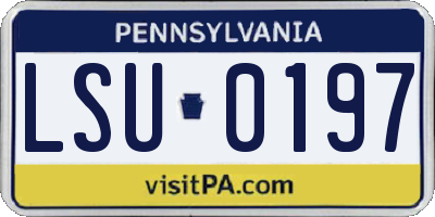 PA license plate LSU0197