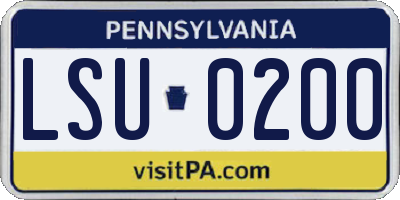 PA license plate LSU0200