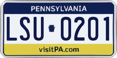 PA license plate LSU0201
