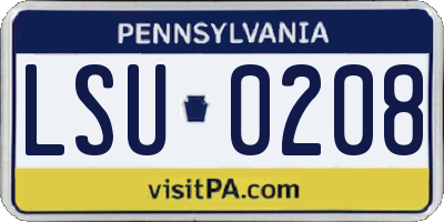 PA license plate LSU0208