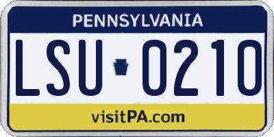 PA license plate LSU0210
