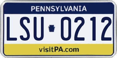 PA license plate LSU0212