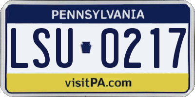 PA license plate LSU0217