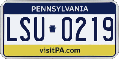 PA license plate LSU0219