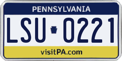 PA license plate LSU0221