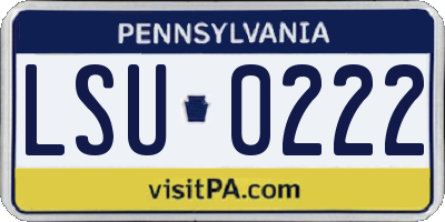 PA license plate LSU0222