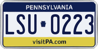 PA license plate LSU0223