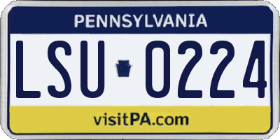PA license plate LSU0224