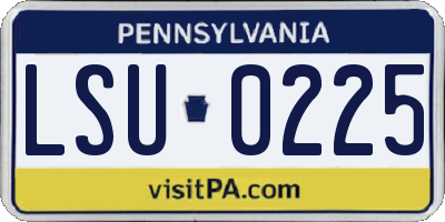 PA license plate LSU0225
