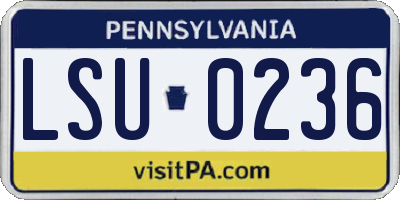 PA license plate LSU0236