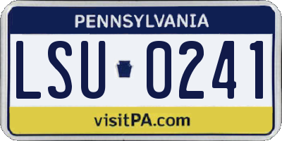 PA license plate LSU0241