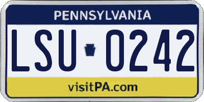 PA license plate LSU0242