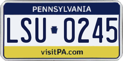 PA license plate LSU0245