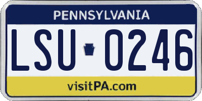 PA license plate LSU0246