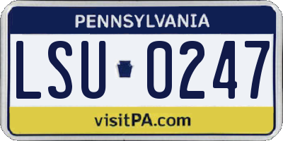 PA license plate LSU0247