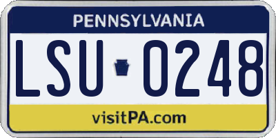 PA license plate LSU0248
