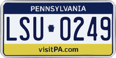PA license plate LSU0249
