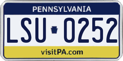 PA license plate LSU0252