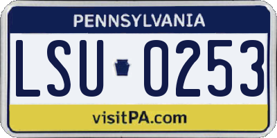 PA license plate LSU0253