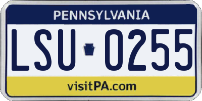 PA license plate LSU0255