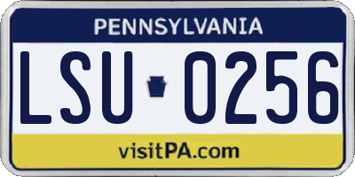 PA license plate LSU0256