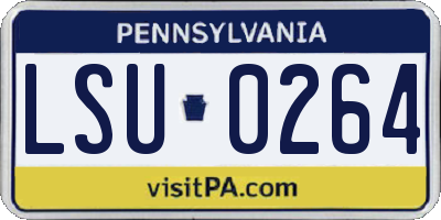 PA license plate LSU0264