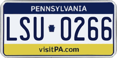 PA license plate LSU0266