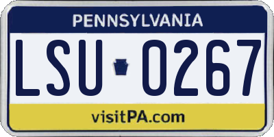 PA license plate LSU0267