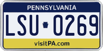 PA license plate LSU0269