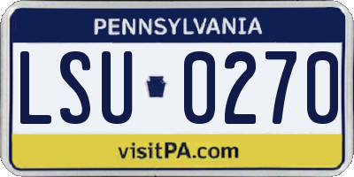 PA license plate LSU0270