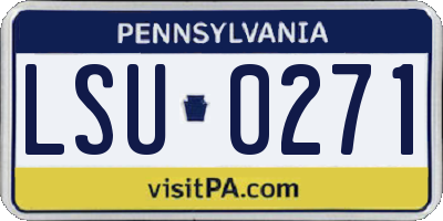PA license plate LSU0271