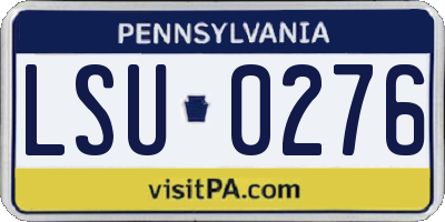 PA license plate LSU0276
