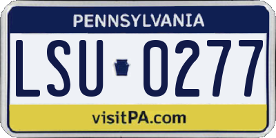 PA license plate LSU0277