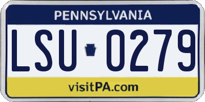 PA license plate LSU0279