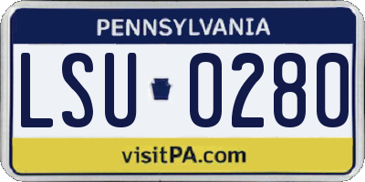 PA license plate LSU0280