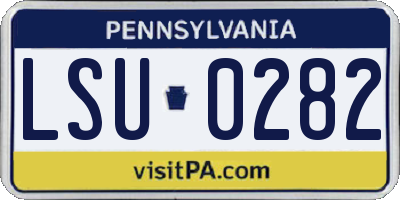 PA license plate LSU0282
