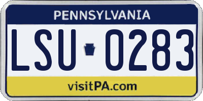 PA license plate LSU0283