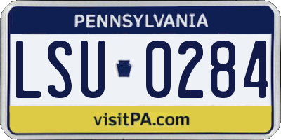 PA license plate LSU0284