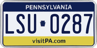 PA license plate LSU0287