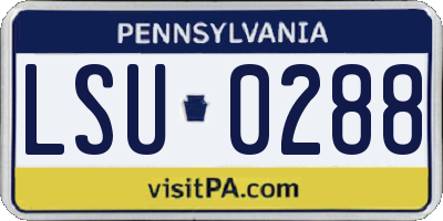 PA license plate LSU0288