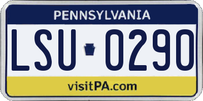 PA license plate LSU0290