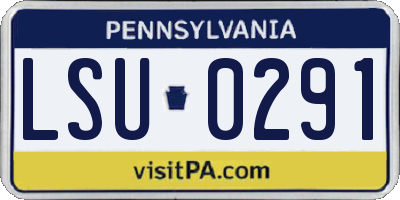 PA license plate LSU0291