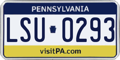 PA license plate LSU0293