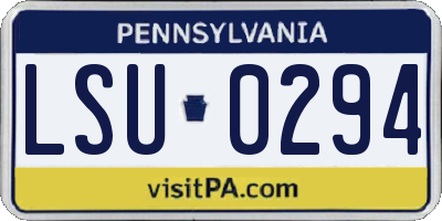 PA license plate LSU0294