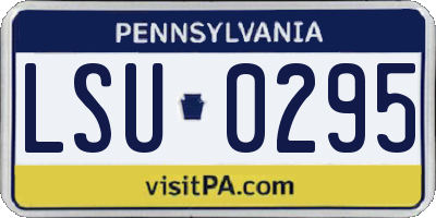 PA license plate LSU0295