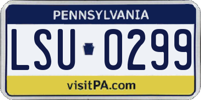 PA license plate LSU0299