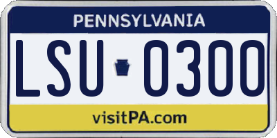 PA license plate LSU0300