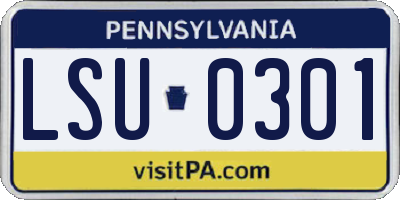 PA license plate LSU0301