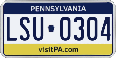 PA license plate LSU0304