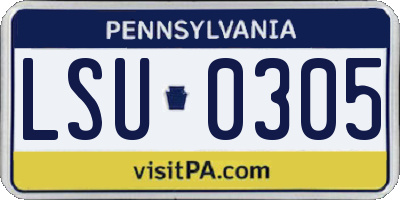 PA license plate LSU0305